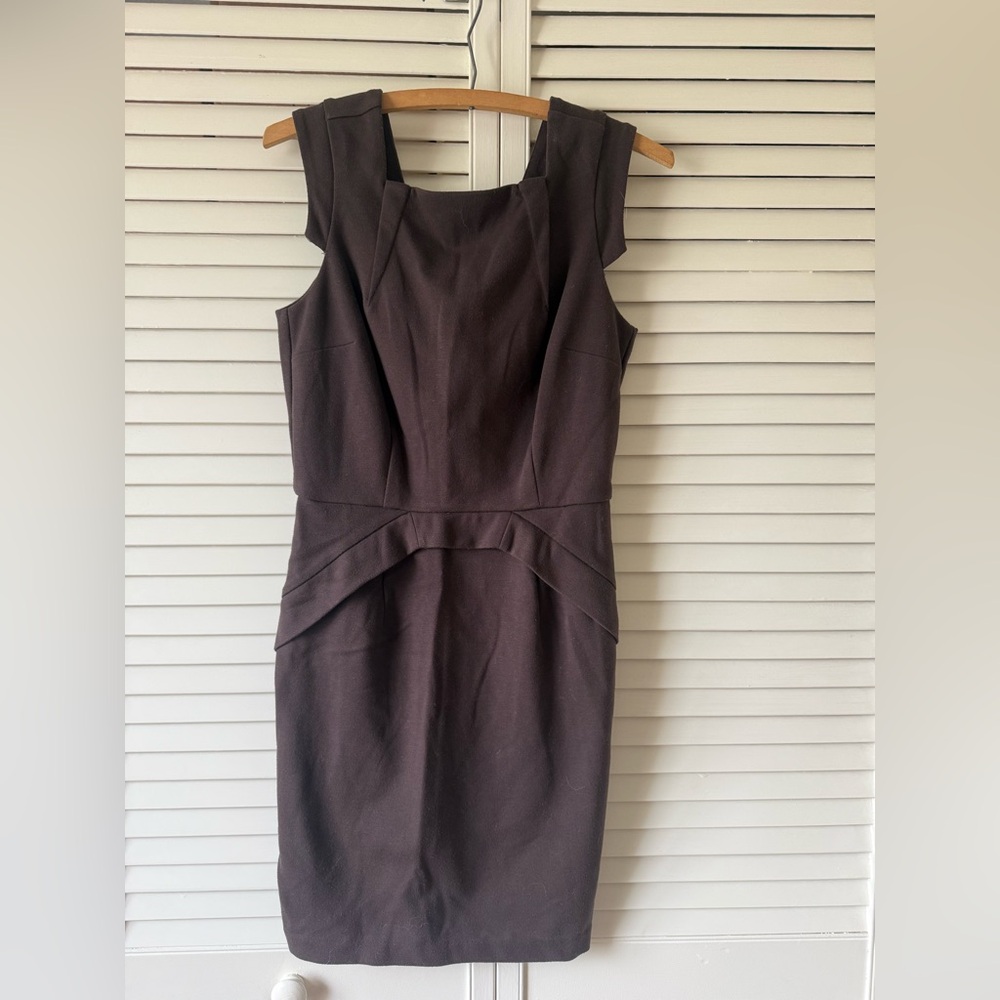 Jennifer Lopez Sleeveless Sheath Dress in Dark Brown